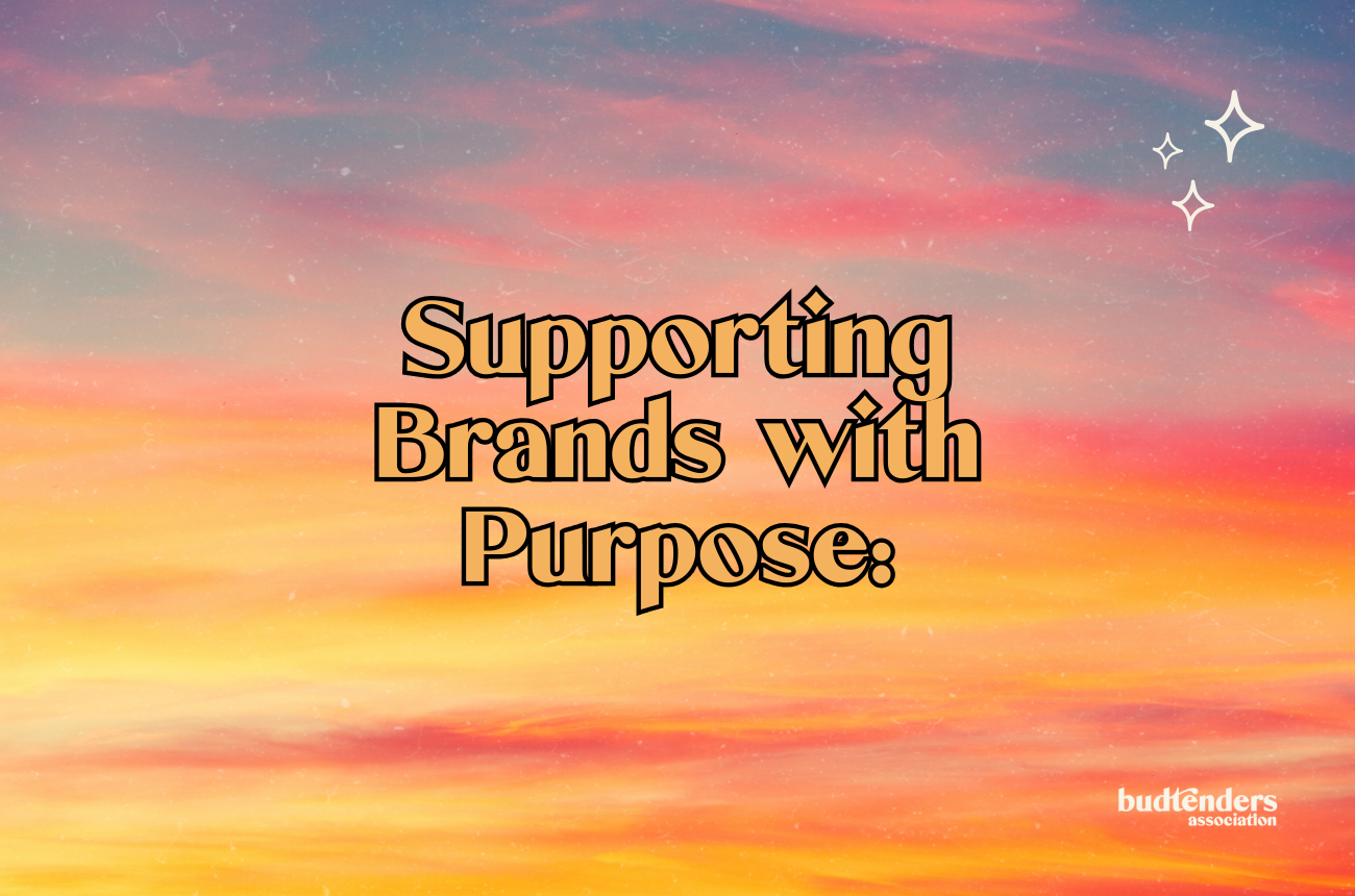 Sunset background with text Supporting Brands With Purpose: